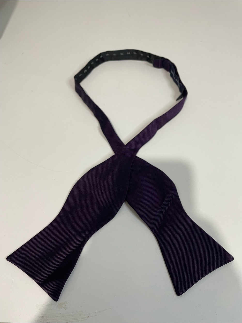 Tommy Hilfiger 100% Silk Purple Adjustable Bow tie